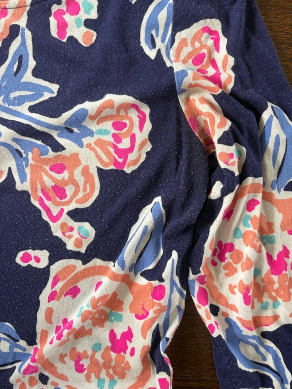 Lilly Pulitzer Navy Floral Fit-and-Flare Long Sleeve Dress - Picture 2 of 4